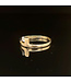 Bicolor ring met zirkonia maat 16,5