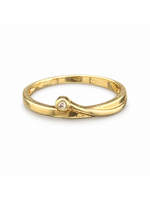 Occasions Geelgouden ring met diamant maat 17