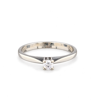 Witgouden ring met diamant maat 16,5
