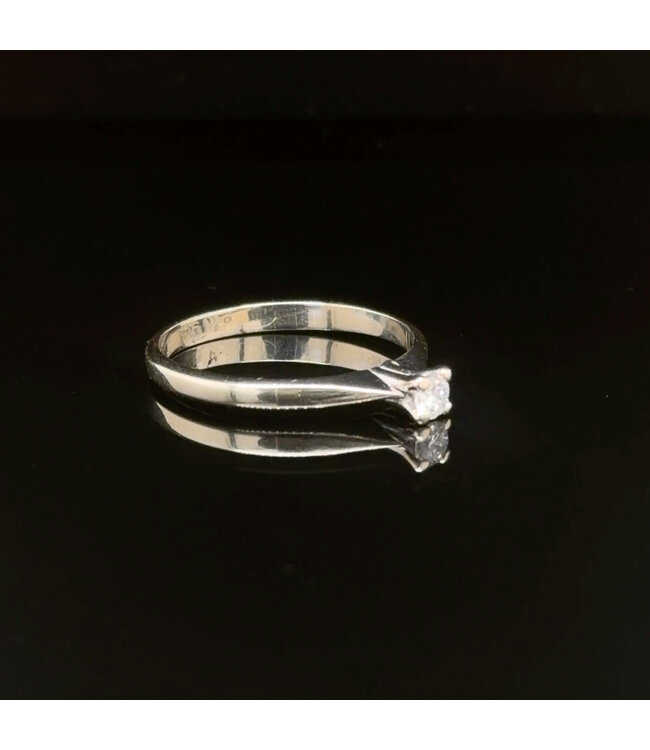 Witgouden ring met diamant maat 16,5