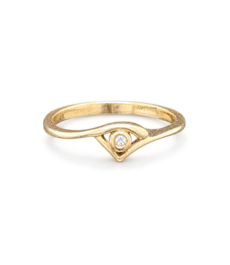 Geelgouden ring met diamant maat 17 1/4