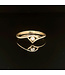 Geelgouden ring met diamant maat 17 1/4