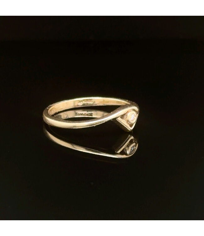 Geelgouden ring met diamant maat 17 1/4