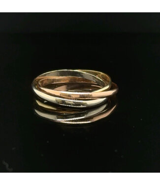 Tricolor gouden ring maat 19
