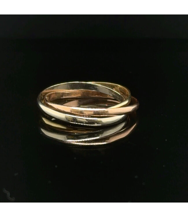 Tricolor gouden ring maat 19