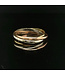 Tricolor gouden ring maat 19