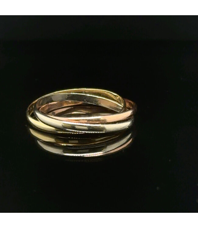 Tricolor gouden ring maat 19