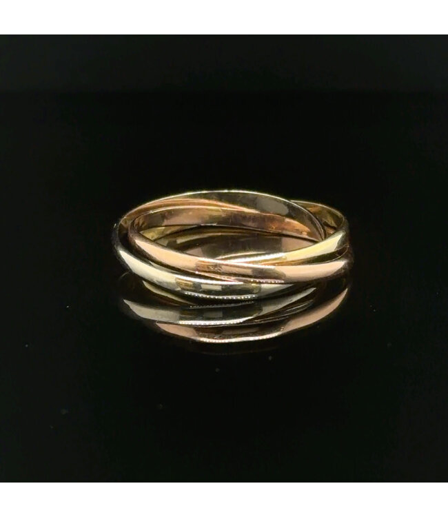 Tricolor gouden ring maat 19