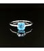 Witgouden ring met blauwe steen en zirkonia maat 20