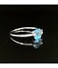 Witgouden ring met blauwe steen en zirkonia maat 20