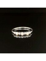 Occasions Witgouden ring met parels en diamant maat 17,5
