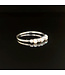 Witgouden ring met parels en diamant maat 17,5