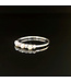 Witgouden ring met parels en diamant maat 17,5