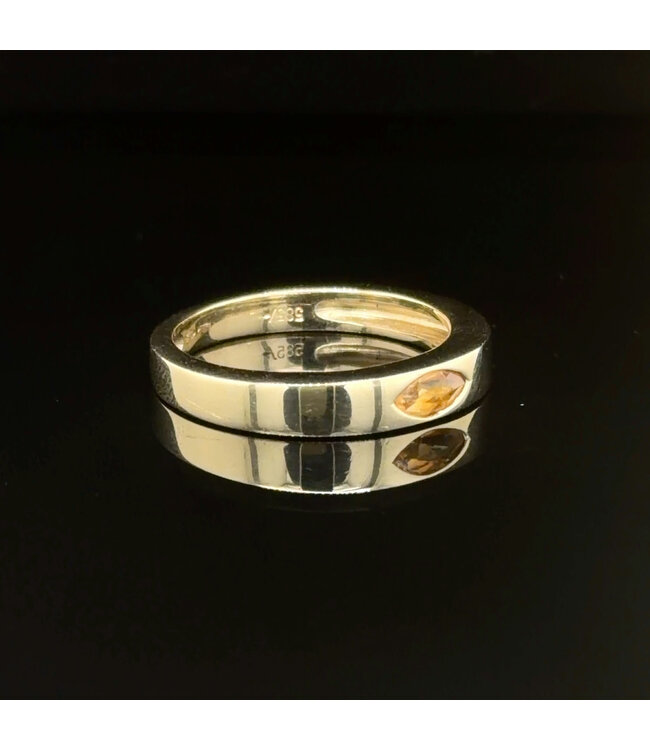 Geelgouden ring met citrien maat 18