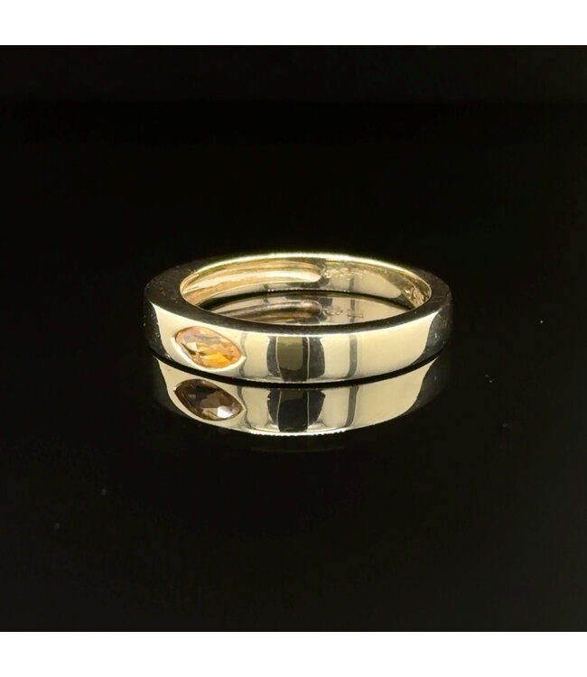 Geelgouden ring met citrien maat 18