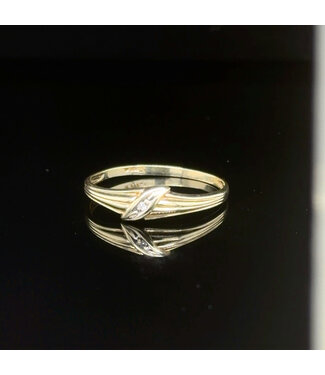 Geelgouden ring met zirkonia maat 17