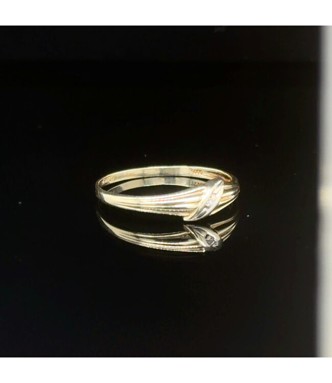 Geelgouden ring met zirkonia maat 17