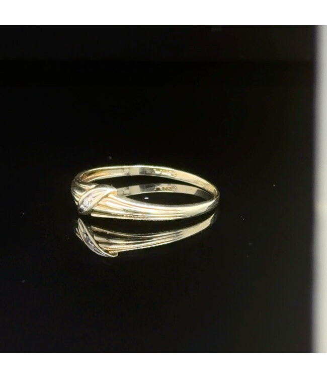 Geelgouden ring met zirkonia maat 17