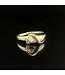 Geelgouden ring met zirkonia maat 16,5