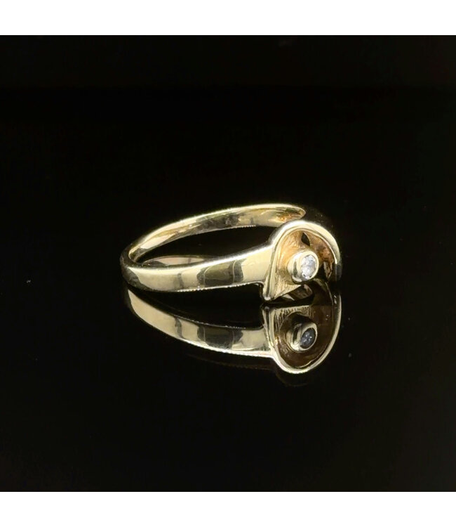 Geelgouden ring met zirkonia maat 16,5