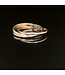 Tricolor gouden ring maat 17 1/4