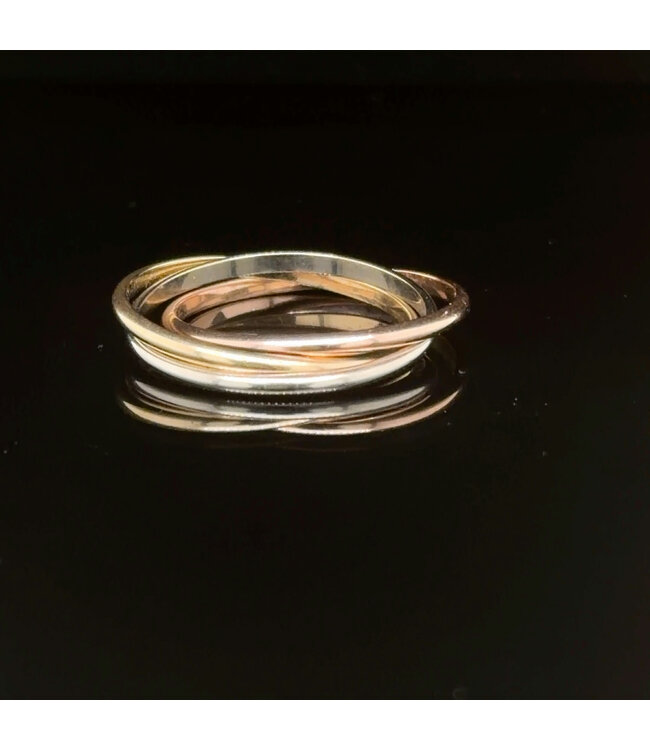 Tricolor gouden ring maat 17 1/4
