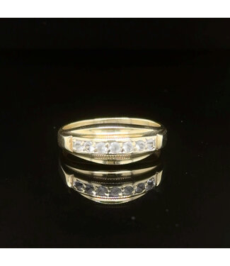 Geelgouden ring met zirkonia maat 17,25