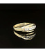 Geelgouden ring met zirkonia maat 17,25