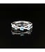 Witgouden ring met zirkonia en blauwe stenen maat 17