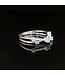 Witgouden ring met zirkonia en blauwe stenen maat 17