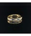 Geelgouden ring met zirkonia en blauwe saffier maat 16,5