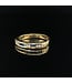 Geelgouden ring met zirkonia en blauwe saffier maat 16,5