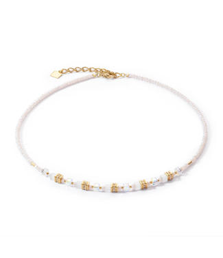 COEUR DE LION Mini Cubes necklace gold-coloured white 4565/10-1416