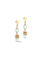Coeur de Lion COEUR DE LION Mini Cubes earrings gold-coloured white 4565/21-1416