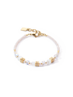 Coeur de Lion COEUR DE LION Mini Cubes armband goudkleurig-wit 4565/30-1416