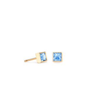 COEUR DE LION Brilliant Square stud earrings gold-coloured pale blue 0501/21-0755
