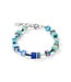 COEUR DE LION GeoCUBE® armband blauw-groen 2838/30-0705