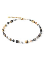 Coeur de Lion COEUR DE LION GeoCUBE® Halskette grau-goldfarben 2839/10-1216