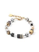 Coeur de Lion COEUR DE LION GeoCUBE® armband grijs-goudkleurig 2839/30-1216
