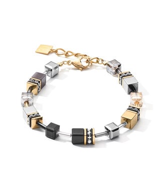 COEUR DE LION GeoCUBE® armband grijs-goudkleurig 2839/30-1216