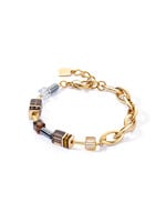 Coeur de Lion COEUR DE LION GeoCUBE® Chunky Chain armband bruin 4524/30-1116