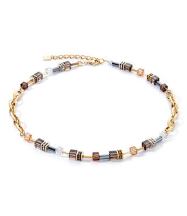 COEUR DE LION GeoCUBE® Chunky Chain Halskette braun 4524/10-1116