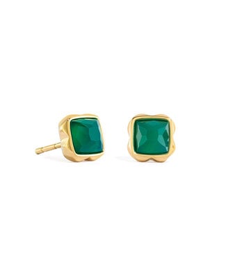 COEUR DE LION Birthstone May stud earrings green agate 1301/21-0500