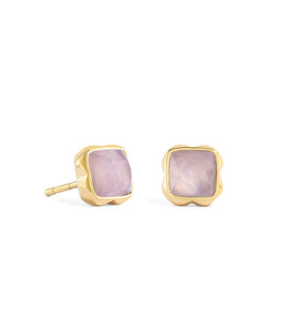 COEUR DE LION Birthstone Oktober Ohrstecker Rosenquarz goldfarben 1301/21-1920