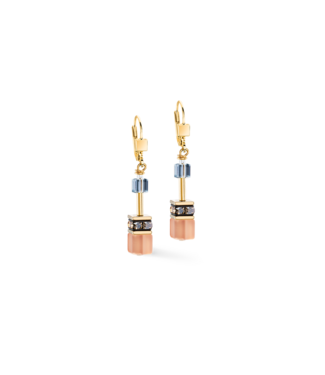 COEUR DE LION GeoCUBE® Iconic earrings Earth Mirage gold-coloured 2838/20-1131