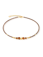 Coeur de Lion COEUR DE LION Wave Cube Flow necklace gold-coloured brown 3044/10-1116