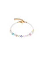 Coeur de Lion COEUR DE LION Princess Pearls armband goudkleurig rainbow 6022/30-1500