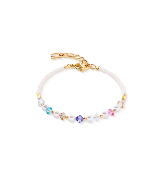 COEUR DE LION Princess Pearls Armband goldfarben rainbow 6022/30-1500
