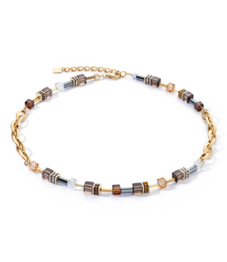 COEUR DE LION GeoCUBE® Chunky Chain necklace brown 4524/10-1116