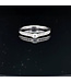 Witgouden ring met centrale diamant en rijzetting 14 karaat